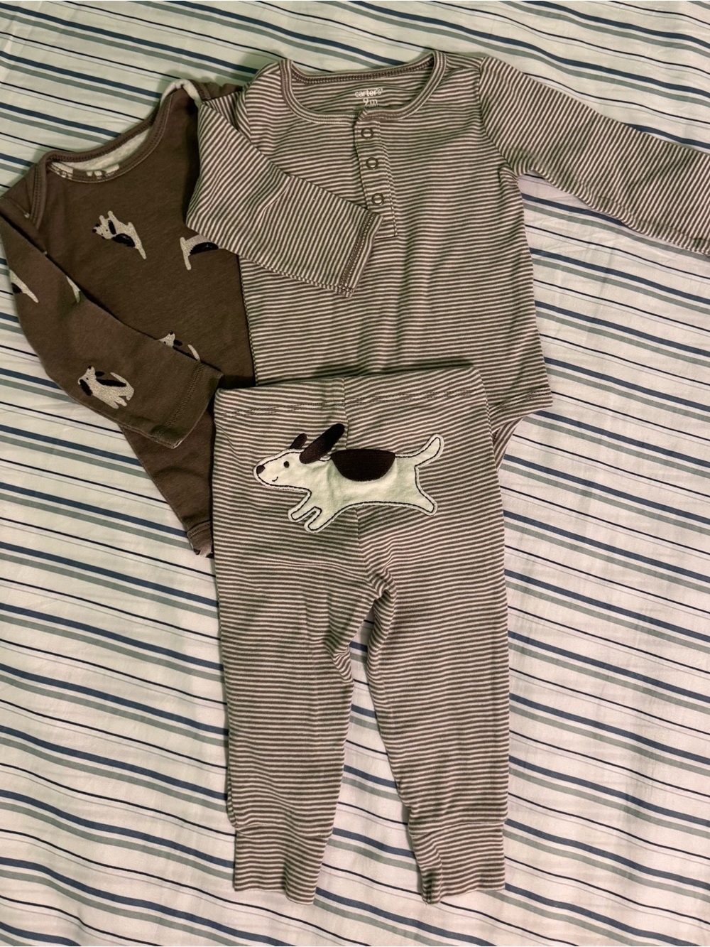 Carter’s Kids Brown Striped Puppy One-Piece Set